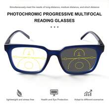 多焦点、变色、防蓝光高清老花镜，各种距离视野清晰，适合各种脸型，时尚眼镜