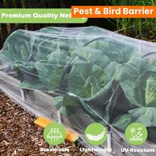 2 件 - 10x33 英尺/3x10 米花园防护超细网眼高架床屏温室蚊帐，超大白色超细网眼屏障 - 非常适合果树、蔬菜和蓝莓保护，花园网植物保护 - 彩色 - 查看 2