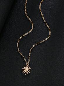 2 pièces/set Collier pendentif rétro européen lune, soleil et visage, design à la mode pour les femmes et les couples, accessoire quotidien idéal et choix de cadeau