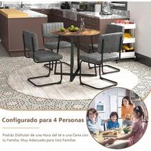 FurnitureR Mesa Comedor Mesa Redonda Rústica con Patas Metal para Cocina Sala Estar Mesa Café Mesa Bistró para Cafetería Bar - como en la foto - Ver 5