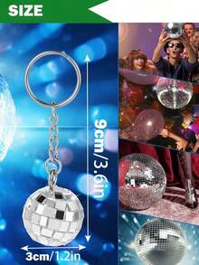 1pc Mini Disco Ball Keychain Shiny Key Chain Ring Bag Backpack Charm Phone Pendant Women Gift Wedding Gift Party Gift