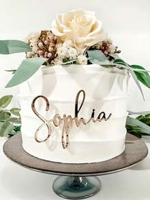 1 Stück personalisierte Acryl Kuchendeko, individuell lasergravierter Name, Kuchendekoration, Geburtstags Party Zubehör, Gold/Roségold Deko, ohne Stromversorgung, multifunktional, dekorativ, wiederverwendbar, exquisit, stilvolle, hochwertige, farbige, moderne, individuelle, ideale Geschenke für sie, Freund, Vater, Freundin, Mutter, Familie, Freunde, Teestube, Zuhause, Garten, Büro, für Jahrestage, Valentinstag, Muttertag, Geburtstage, Vatertag, Abschluss, Hochzeiten, Einweihung, gemütliche Atmosphäre, Herbst Heim Auffrischung, schickes Design - Verschiedenfarbig - Übersicht 4