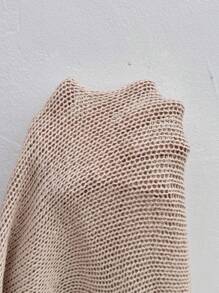 Oversize einfarbiger Rundhals Lässig Loose Split Saum Strickpullover