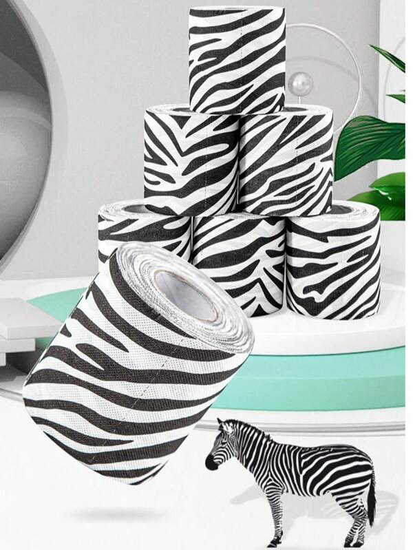 1 Roll Funny Creative Zebra Toilet Paper – Novelty Wood Pulp Roll Paper For Gifts & Decor | Holiday Essentials For Bathroom, Bedroom & Kitchen | Christmas, Birthday & Party Decoration Accessories | Camping & Travel Must-Haves