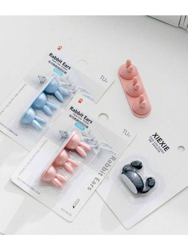 Juego de portacepillos de dientes y ganchos de almacenamiento sin perforación para cepillos de dientes, toallas de rostro y talla grande, con forma de conejo. Práctico y sencillo portacepillos de dientes con forma de conejo para montar en la pared, sin necesidad de taladrar, adecuado para colocar en paredes de baño o cocina lisas. Decoración de baño para el verano.