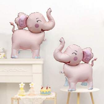 3D Cartoon Elephant Aluminum Foil Balloons, Pink. For Home Party Decoration