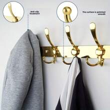 Wandmontierte Kleiderbügel, Handtuchhaken aus robustem Edelstahl, Kleiderhakenleiste, verwendet für Handtücher, Oberbekleidung, Mützen, Schlüssel im Badezimmer, Schlafzimmer, Hotel Eingang, Metall Kleiderhaken (3 Haken, erhältlich in Gold/Leuchtfarben)