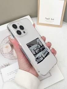 1 pieza Funda de teléfono con diseño de auto pintado, transparente y a prueba de golpes, compatible con iPhone 15/15Pro/15Plus/15ProMax/16/16Pro/16Plus/16ProMax, Galaxy S23 Ultra/A14/A24, Redmi Note 12Pro, Pixel 8/8Pro