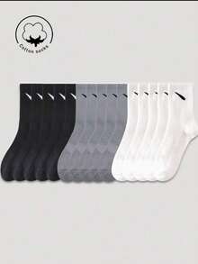 10 Pairs Of Men's Breathable Sports Socks, Fashionable Letter Printed High Stretch Outdoor Running Socks, Comfortable, Breathable, Anti-Smelling And Antibacterial Socks Are Suitable For Everyday Life Men's Sports Socks - Breathable Moisture-Wicking Athletic Socks For Running, Gym, Basketball - Non-Slip Cushioned Crew Socks (Pack Of 6), Fall Socks - A - View 2