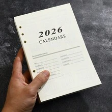 1 Pc A5 Size 2026 English Calendar Refill Pages, 180 Sheets/360 Pages 365 Days Daily Planner, Time Management Notebook, Fits 2026 Year,For School Supplies,Back To School - A5 Loose-leaf Refill (2026 Planner Inner Pages) - View 8