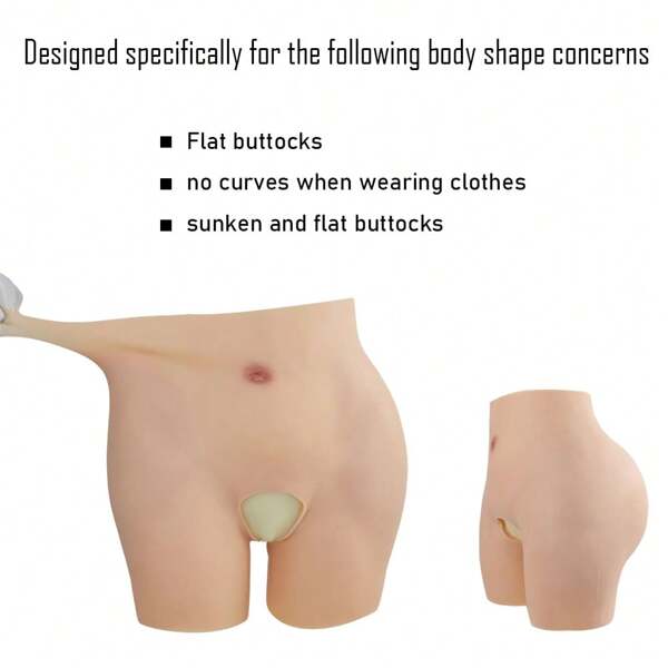 European And American Fashion New Silicone High Waisted, Full Buttocks, And Full Crotch Underwear, Imitating Real And Fake Buttocks And Lifting Buttocks For Women, Open As High Buttocks Pants, Sexy Lingerie Accessories
