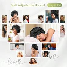 2 Stücke Haaraccessoires Set: Damen einfarbige Schlafmütze mit 1 Stück passenden großen Scrunchie, weich atmungsaktiv und einstellbar für Dusche, Make-up, Gesichtsmaske, Zuhause oder Hotel-Nutzung