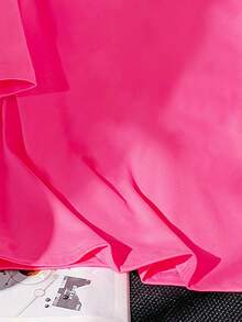 Camiseta de cuello redondo con estampado de gato y corazón de dibujos animados para niñas, top casual y suave para el verano - Rosa Fucsia - Ver 5