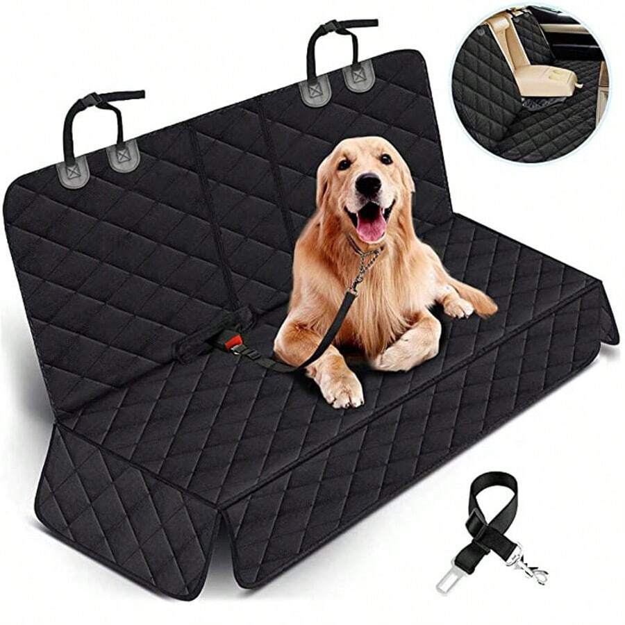 Pet Dog Car Seat Cover Protector Mat Rear Back Seat Hammock Waterproof - 黑色 - 查看 1
