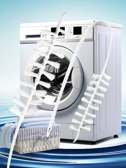 فرشاة تنظيف غسالة الملابس، فرشاة طويلة المقبض لتنظيف داخل الحلة، أداة تنظيف الثقوب والشقوق في الأجهزة المنزلية قطعة/قطعتان