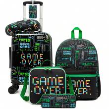 Kid's Luggage Set 5 Piece Suitcase Set 16'' Hardside Luggage With Spinner Wheels Girls Boys Carry On Luggage Travel Rolling Luggage Airline Approved Bag For School School Accessories School Stuff
