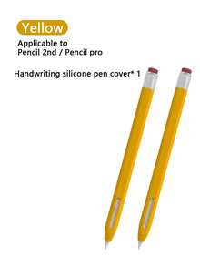 1/2 件复古铅笔形保护套 兼容 Apple Pencil 2nd/Pro 平板电脑手写笔便携式保护套 硅胶套 - 彩色 - 查看 19