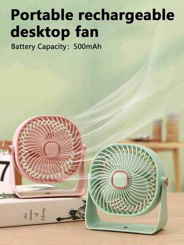 Ventilator mic de birou, aer condiționat, ventilator reîncărcabil USB de 400 mAh, vânt cu mai multe viteze, ventilator cu lamă, potrivit pentru călătorii în interior și în exterior vara, cu mai multe culori din care puteți alege