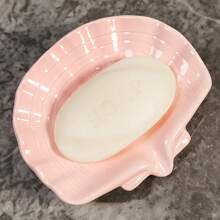 1pc Ceramics Duck Soap Box Cartoon Soap Dish Pearl Shell Drainable Soap Holder Soap Container Soap Dish For Tray Bathroom Accessories Shower & Bathtub