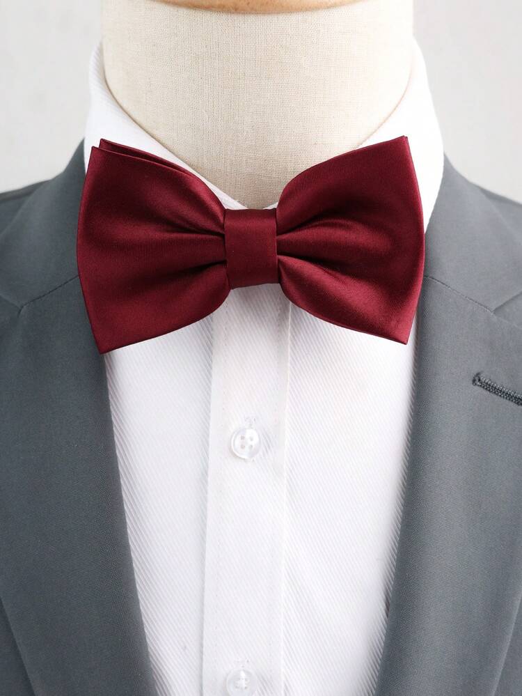 1pc Solid Color Adjustable Bowknot, Men Bowknot, Suitable For Party And Casual Pre Tied Bowknot, Suitable For All Seasons And Wedding - Pink - View 6