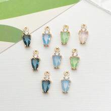 1pc/2pcs/4pcs Cute Macaron Color Heart Shaped Copper Alloy Zirconia Crystal Water Drop Pendant For DIY Jewelry Making, Bracelet, Earrings, Necklace Accessories