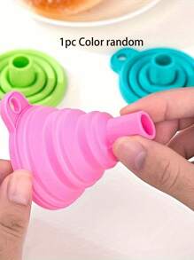 1 pièce d'entonnoir pliable en silicone - conception flexible et gain de place pour une utilisation en cuisine et au restaurant - idéal pour le transfert de liquides, confitures, haricots - sans danger pour les aliments, sélection aléatoire de couleurs