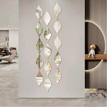 30 spiegelartige 30 Stücke tropfenförmige Spiegel Aufkleber, abnehmbare Acryl Spiegel Wandaufkleber 3D Wandkunstaufkleber, reflektierende DIY Dekorationen, abnehmbare Wanddekorationsaufkleber, geeignet für Wohnzimmer, Badezimmer, Büro Hintergrund Dekorationen, 5,7*3,1 Zoll (Gold/Silber/Schwarz)