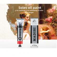 Tinta a óleo profissional Madisi de 170ml (5,95 onças) - Embalagem em tubo de metal - Cores comumente usadas em pintura - Tinta a óleo de qualidade para artistas - Boa cobertura e força de coloração - Adequado para iniciantes e adultos, de volta às aulas, suprimentos escolares - 170ml - Visão 10