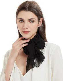 2025PANTONIGHT Long Chiffon Sheer Scarf For Womens - 065 Plain Black - View 2