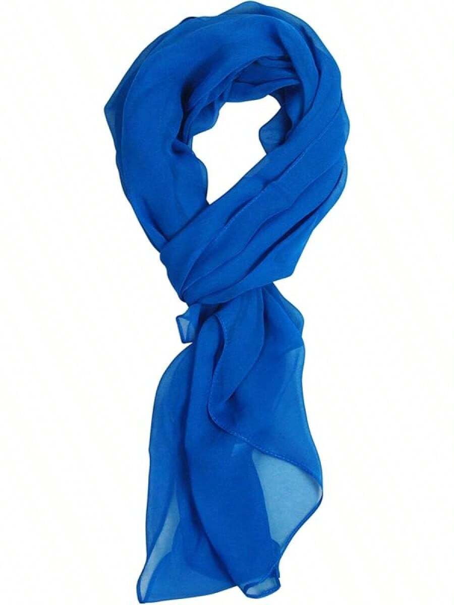 2025PANTONIGHT Long Chiffon Sheer Scarf For Womens - Blue 708 - View 1