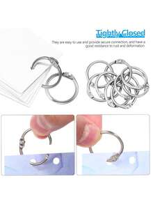20pcs Loose Leaf Binder Rings, Key Chains, Key Rings, Outer Diameter 2cm, Inner Diameter 1.5cm, Wire Diameter 2mm, Suitable For Index Cards, Flash Cards, Notebooks, Photos, Scrapbooks, Home Office Supplies - Multicolor - View 3