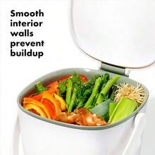 OXO Good Grips Contenedor de compostaje fácil de Limpiar Color Blanco 0.75 galones - Blanco - Ver 2