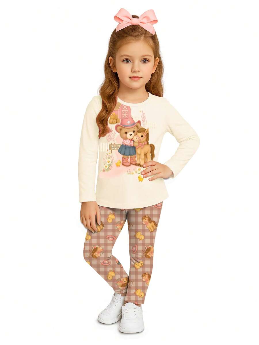 Conjunto Infantil Menina Meia Estação Inverno Fazendinha Off