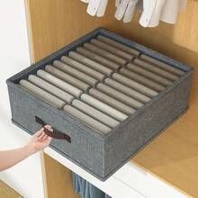 1 pièce Boîte de rangement de vêtements grise, compartiment de rangement de vêtements, boîte de rangement pour placard, boîte de rangement pour tiroir, rangement de sous-vêtements, rangement de pantalons, convient pour le rangement et l'organisation à la maison - Gris - Voir 4
