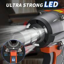 AutoFu Cordless Impact Wrench 1/2 Inch, 550N.M High Torque 3000 RPM, Brushless Motor, With  Li-Ion Battery, Electric Wrench For Tire Lug Nuts - Orange - View 7