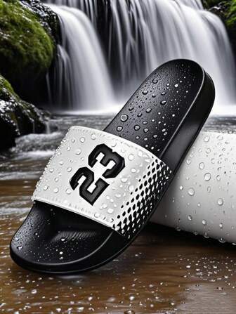 Teens' Home Slippers, Students Boys Girls Campus Indoor Bathroom Slippers, Swimming Pool Slippers, Outdoor Beach Slippers, Soft Comfortable Non-Slip Soles, Lightweight Soft Comfortable Slippers, Slip-On Sandals, Lucky Number 23