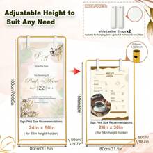 1 pièce Support de panneau de fête en métal moderne - Support de panneau d'accueil de mariage robuste, convient pour les mariages, les anniversaires, les fêtes à thème, les photomatons, la décoration d'intérieur, les anniversaires, la fête des mères, Halloween, Noël, la fête des pères, les remises de diplômes, les restaurants familiaux, les salons, les chambres à coucher, les salons de thé, la publicité extérieure et la décoration d'ambiance. - Aucune alimentation électrique nécessaire, utilisation intérieure et extérieure, décoration de mariage, cadre de bannière décoratif, installation facile