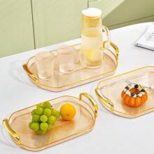 Set di 3 piatti in acrilico per frutta, ciotola per caramelle, piatti decorativi, piatti per antipasti a forma ovale, ciotola per snack, contenitore per noci e frutta, per feste, ristoranti, cucine, regali di Natale
