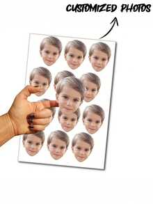 定制脸部贴纸，卡通肖像，个性礼物，趣味照片，创意标签，适用于日常办公，纪念友情和爱情，贺卡，礼物装饰，化妆舞会，生日派对和聚会