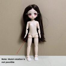 9.06英寸时尚女孩娃娃BJD娃娃可爱化妆可拆卸关节裸色OB11 DIY女孩礼物玩具，卡哇伊卡通动漫3D真眼漫画脸服装娃娃，生日圣诞新年惊喜礼物 - 彩色 - 查看 15