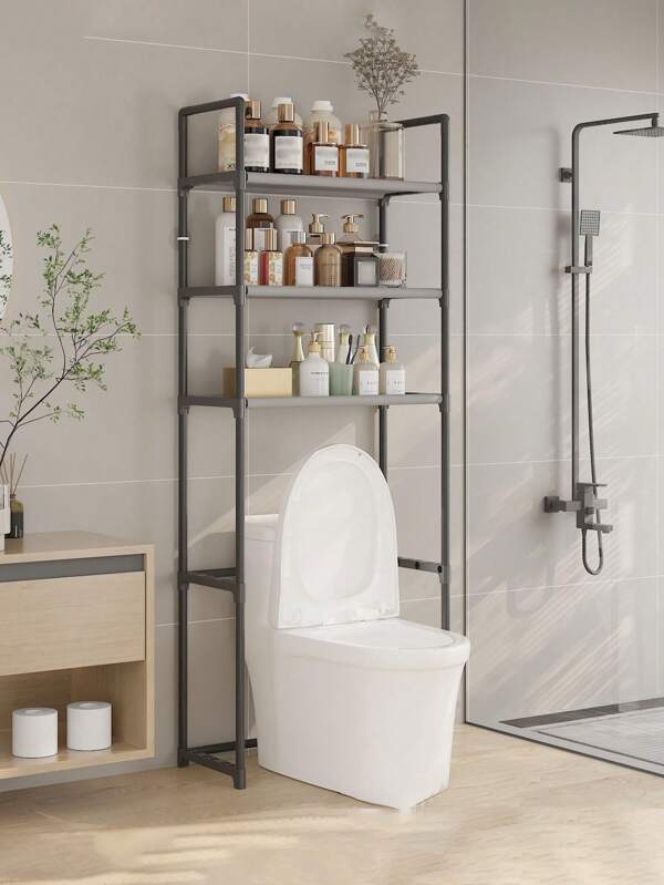 1pc Practical Bathroom Toilet Organizer Rack, 2-3 Layer Easy Assembly Bathroom Over Toilet Storage Rack, Freestanding Toilet Space Saver Shelf, Suitable For Home Decor And Bathroom Storage In Summer
