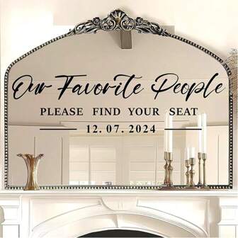 Our Favorite People Find Your Seat Stickers Wedding Party Vinyl Wedding Logo Stickers Date Personalized Wedding Decoration Wedding Seat Map Stickers Wedding Reception Mirror Stickers