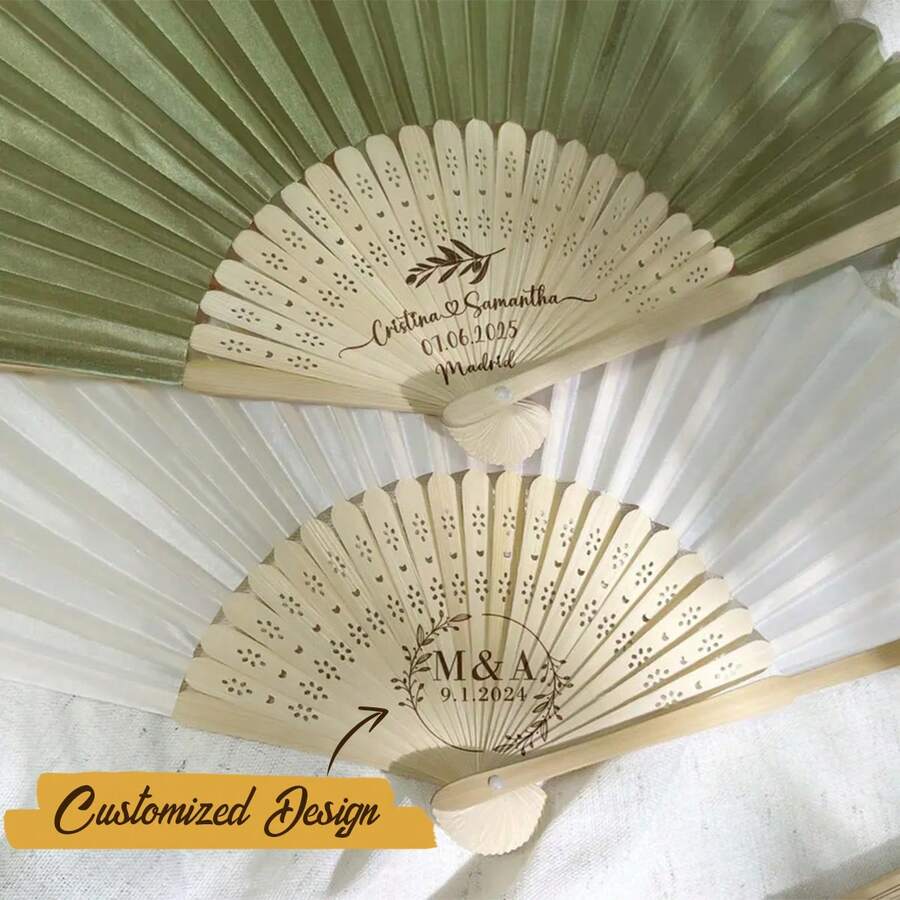 Quạt vải cá nhân hóa, thiết kế riêng, quà tặng tiệc cưới, quà tặng khách mời, quà tặng lễ trưởng thành, quà tặng tiệc mừng em bé chào đời, quạt cầm tay gấp gọn, quạt xếp bằng lụa, phong cách thế hệ Millennials - Nhiều màu - Xem 1