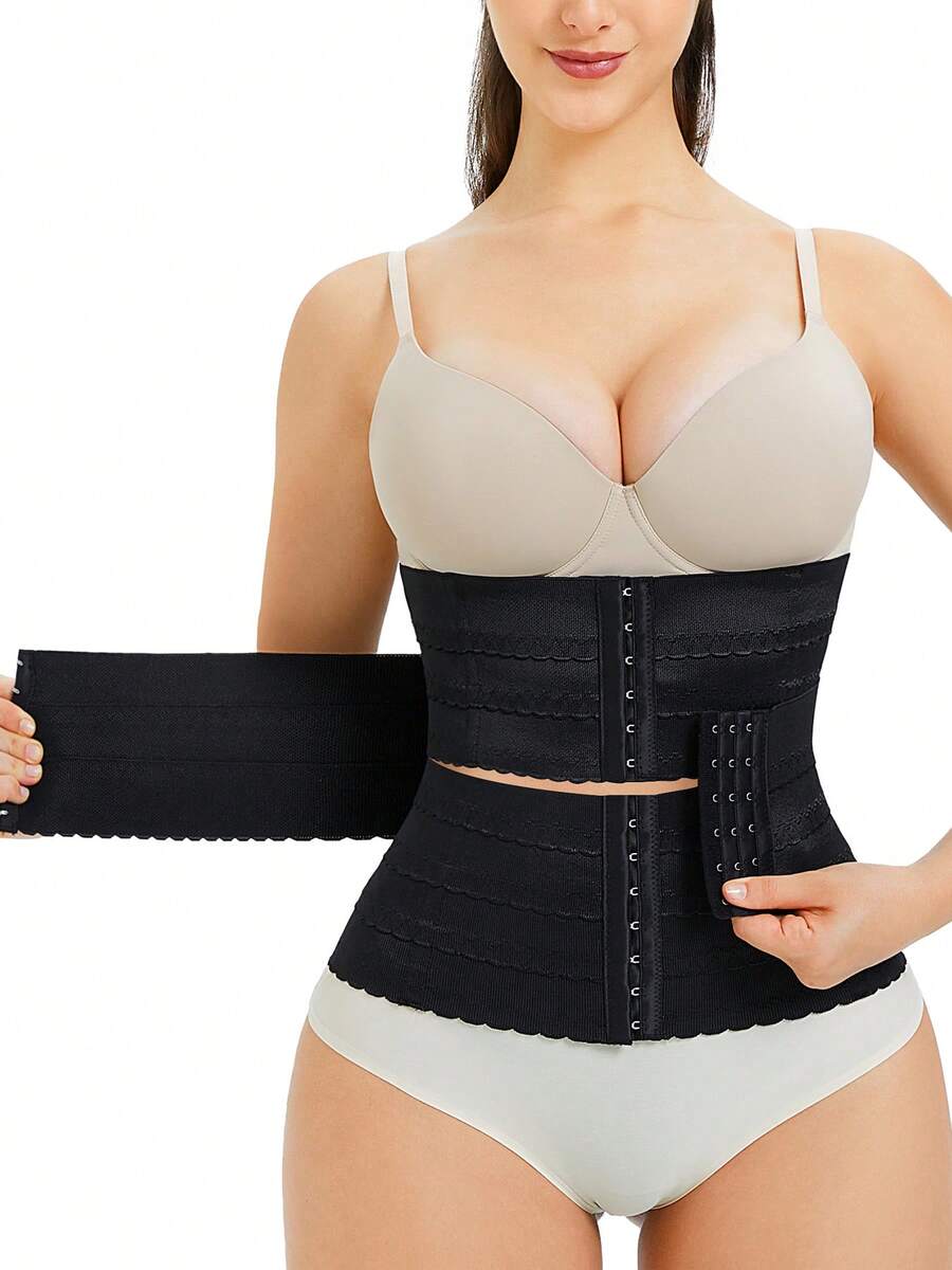 Nebility Waist Trainer For Women Corset Shapewear Tummy Control Segmented Waist Cincher Workout Girdle - màu đen - Xem 1