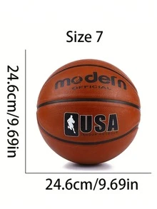 1pc Official Adult Teenager Basketball - Brown Size 4/5/6/7 Basketball - Rubber Indoor/Outdoor Professional Game Ball, Suitable For New Students And Teams