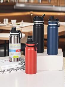 1pc 28oz Large Capacity Coffee Travel Mug, Portable Vacuum Insulated Tumbler, Stainless Steel Iced Tea Cup, Double Wall Bottle, Vacuum Flask With Carry Sleeve - Suitable For Milk, Coffee, Tea, Juice, Can Be Purchased Separately With Bottle Sleeve
