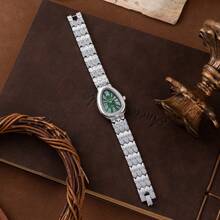 xinyunkou Reloj de mujer de acero inoxidable con correa en forma de gota de agua de diseño vintage elegante y exquisito, regalo de lujo y nicho