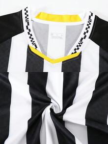 ODMYONO 2025新款男女足球/足球服套装，包括训练服、比赛服和短裤，透气、速干、吸湿排汗，采用高弹涤纶纤维制成，3D网眼拼接，专业球队训练和比赛服。 - 黑與白 - 查看 5