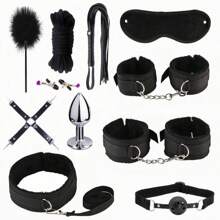 Sex Toys Nylon BDSM Kit Plush Sex Bondage Adult Toys For Women Set Handcuff Exotic Sex Games Whip Nipple Clamp Adult SM Product Sexy Toys 18