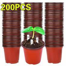 200PCS Plastic Plant Flower Garden Pots Nursery Seedlings Pot Growing Container - Orange - View 1